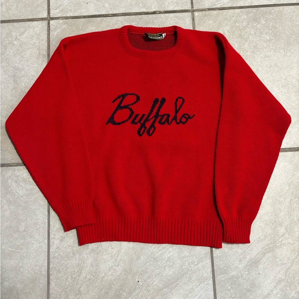 Vintage 1980s University of Buffalo NY knit pullover sweater